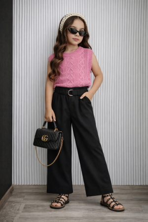 Pull sans manche rose