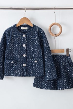 Ensemble de blazer en tweed sequin